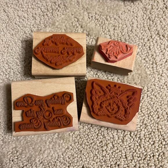 Stampin’ Up! Holiday Stamp Set of 4 Rubber Stamps Card Making Scrapbooking - Picture 5 of 6